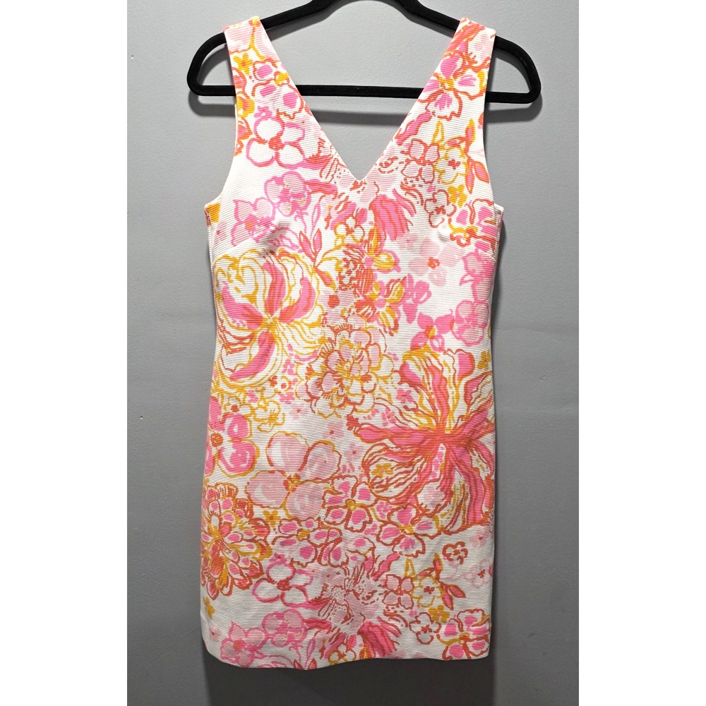 Lilly Pulitzer Dress sz S Mikayla Shift Dress Resort White Happiness Sleeveless